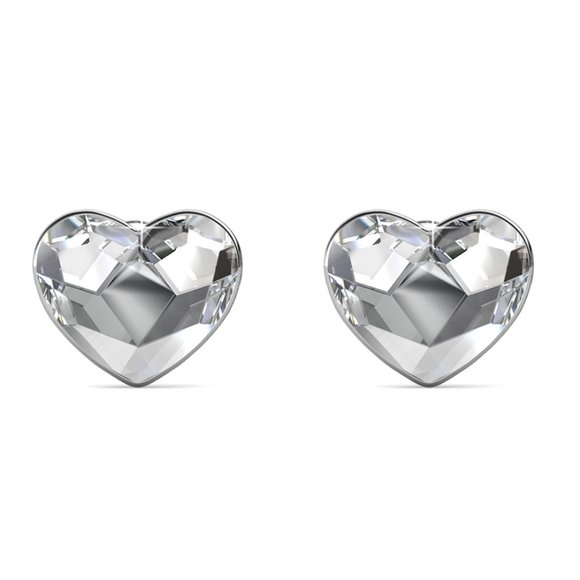 Boutique Jewelry - Crystal Heart Earrings Made With Swarovski Crystals